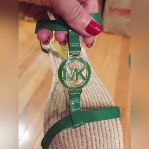 Michael Kors Green MK Logo Sandal